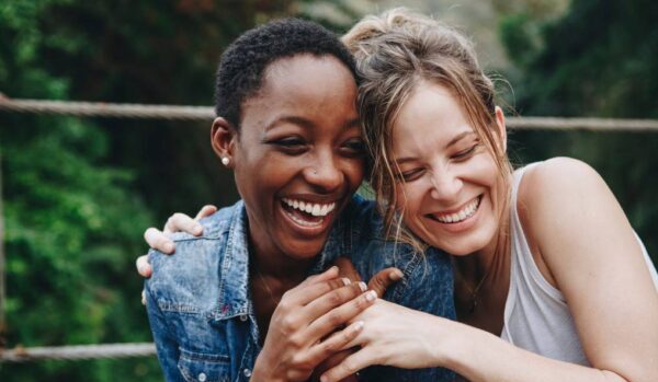 two smiling women